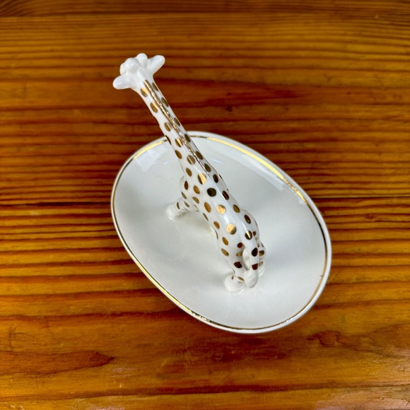 Anthropologie Giraffe Ring Dish | Gold Polka Dots | Trinket Holder - Picture 8 of 15